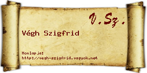Végh Szigfrid névjegykártya