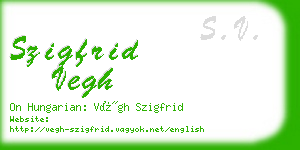 szigfrid vegh business card